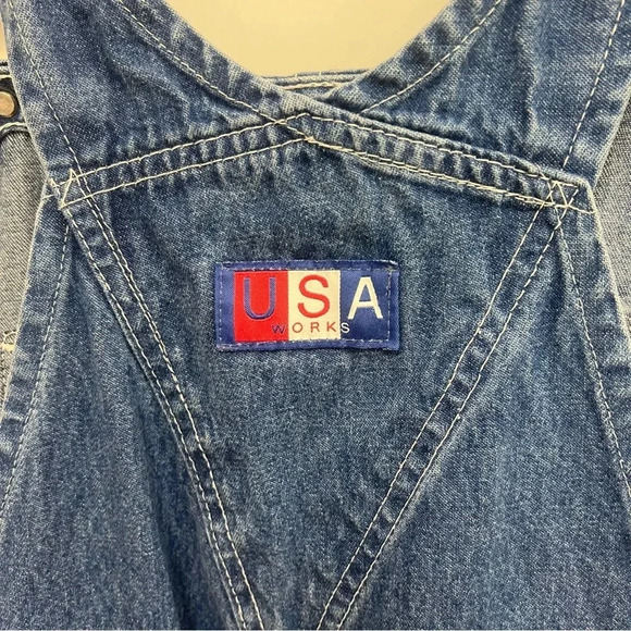 Vintage USA Works Denim Carpenter Overalls Size 40x32 Made In USA 100% cotton - Picture 8 of 12